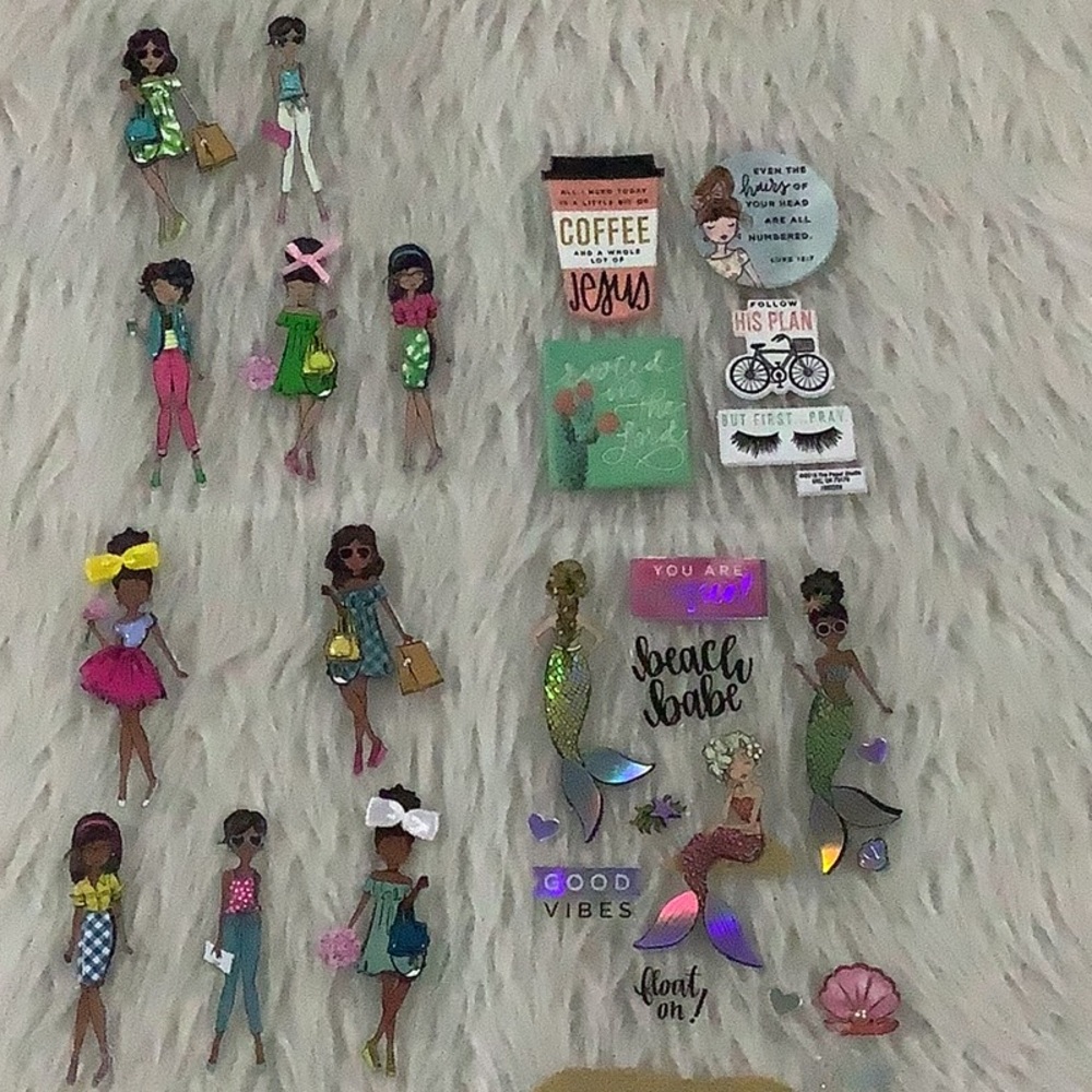 Girly good vibes planner sticker lot